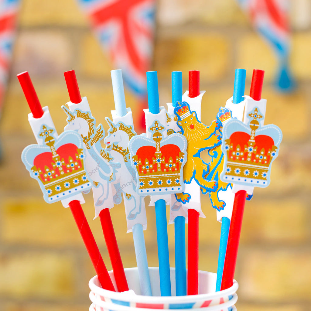 Royal Coronation paper straws - 12 pack - Daisy Park