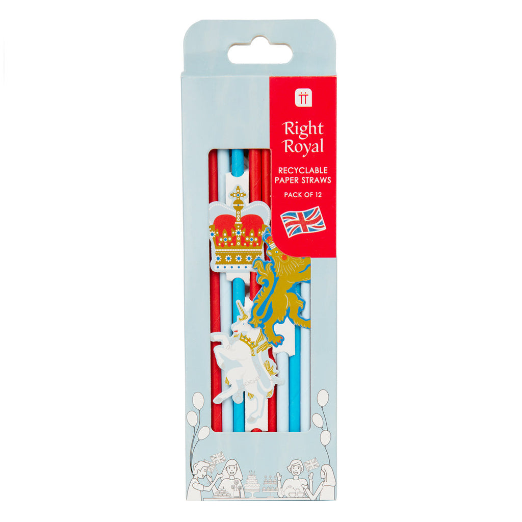 Royal Coronation paper straws - 12 pack - Daisy Park