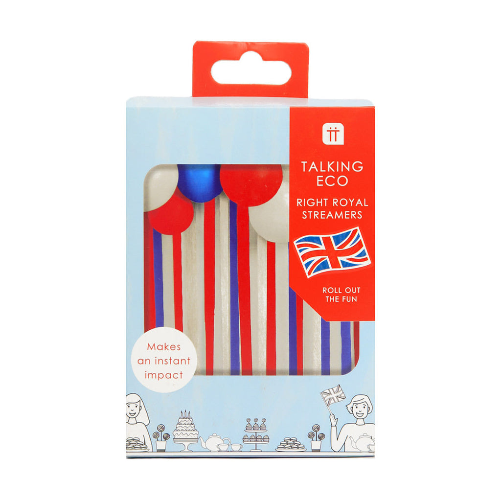 Right Royal Spectacle red, white & blue paper streamers - Daisy Park