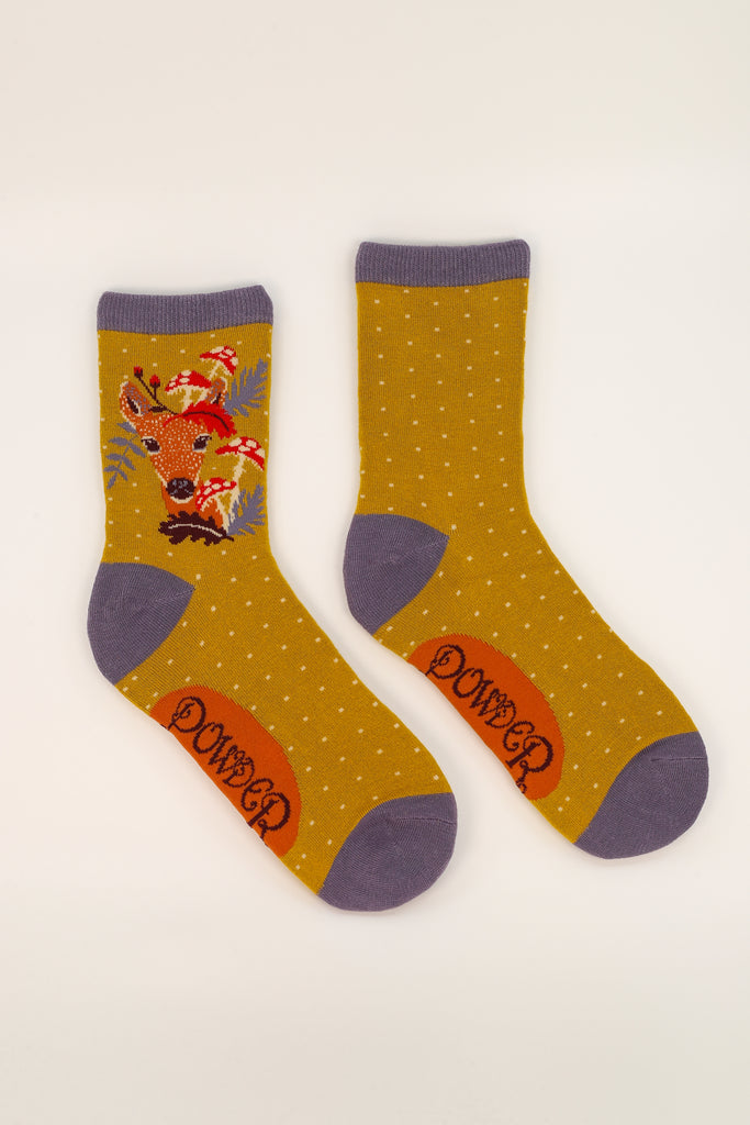 Doe and Toadstool ankle socks - Daisy Park