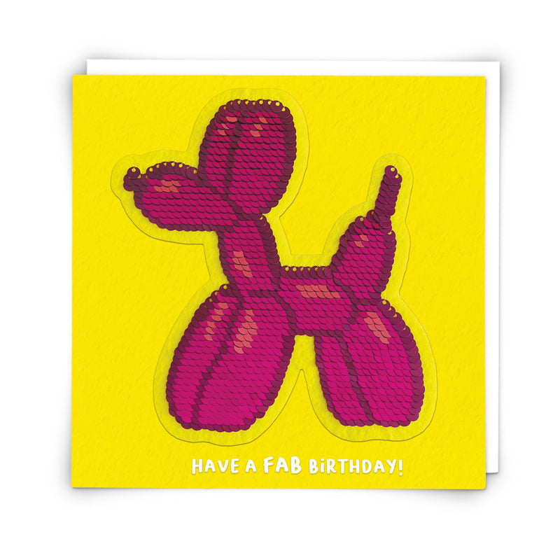 Sequin Balloon Dog Birthday Card - Daisy Park