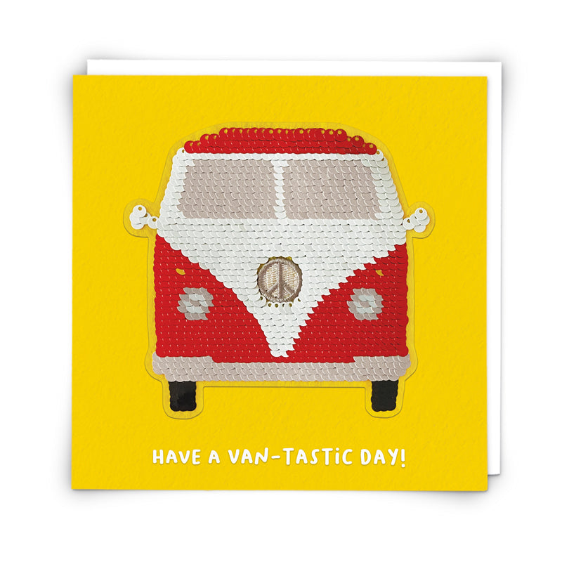 Sequin Camper Van Birthday Card - Daisy Park
