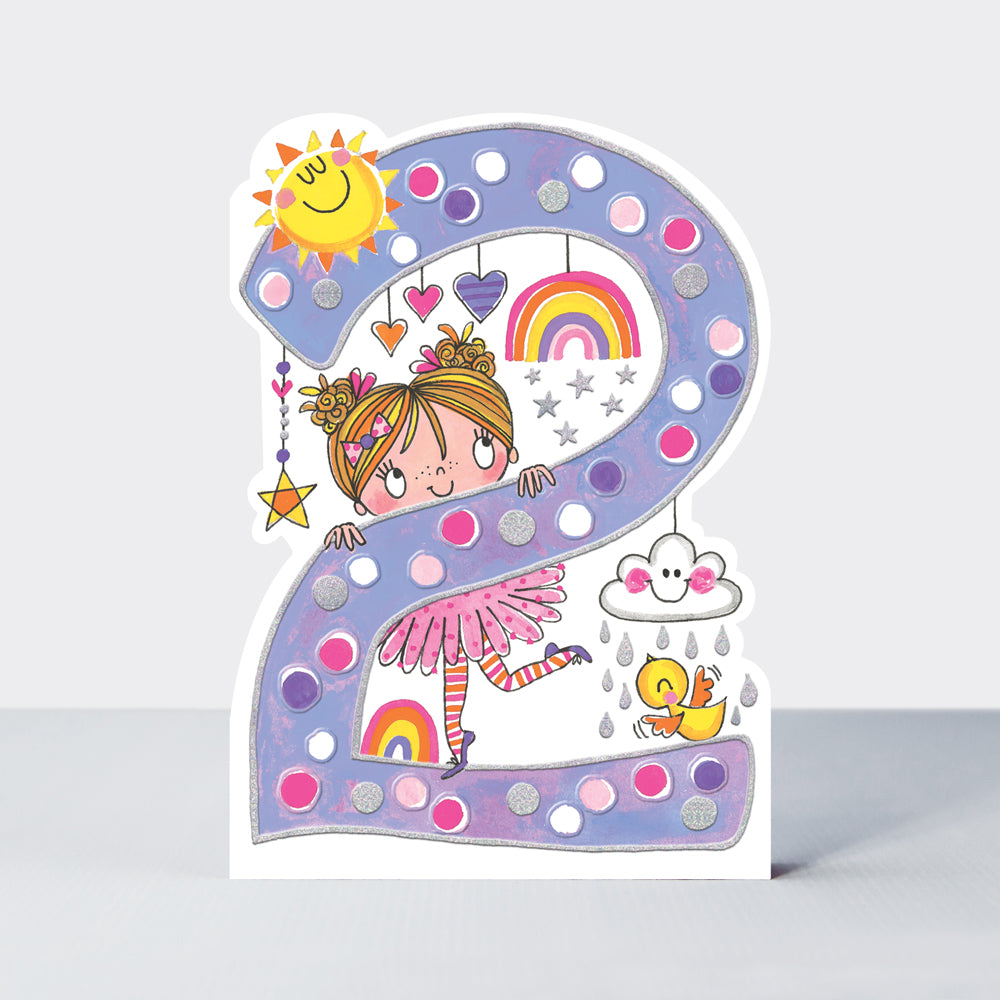Age 2 girl and rainbows card - Daisy Park