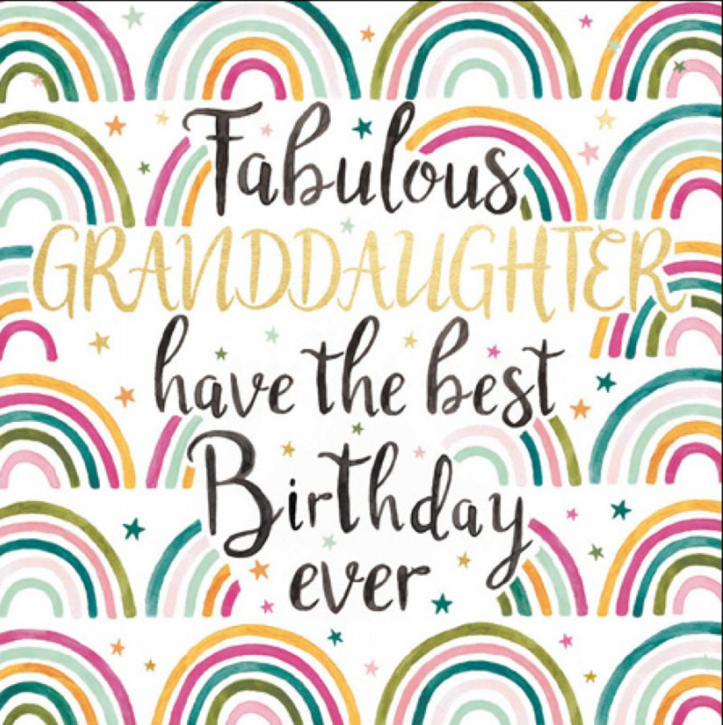 Granddaughter rainbow birthday card - Daisy Park