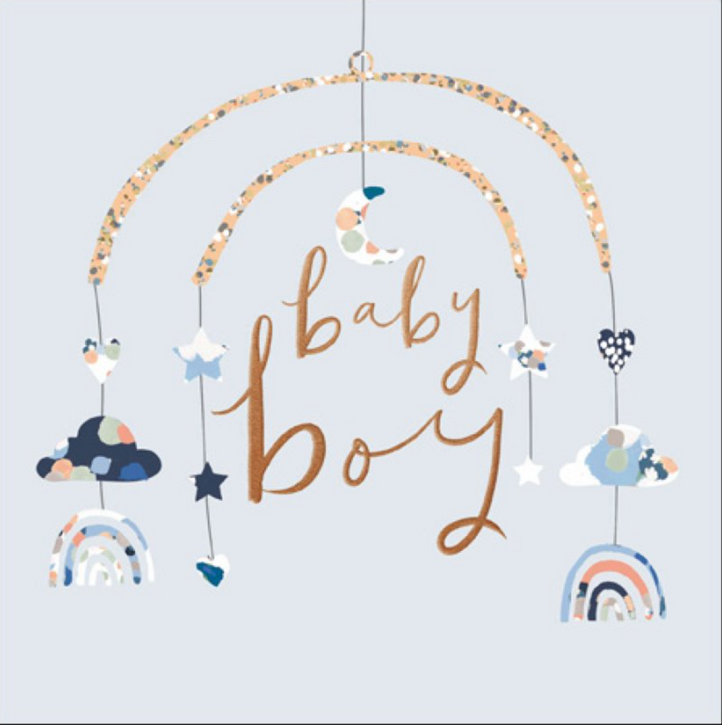 Baby boy mobile card - Daisy Park