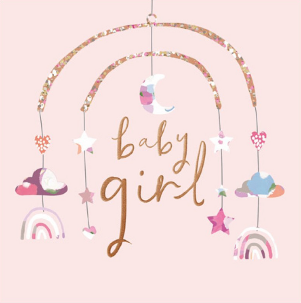 Baby girl mobile card - Daisy Park