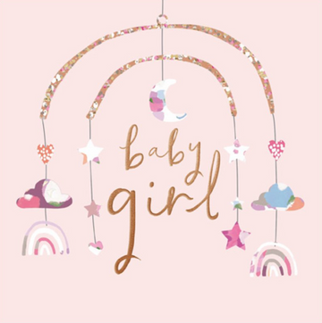 Baby girl mobile card - Daisy Park