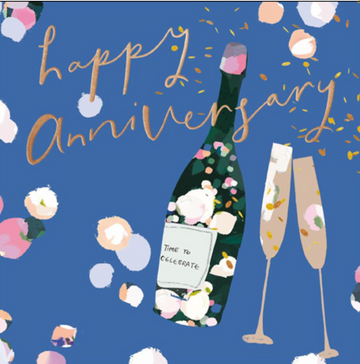 Happy anniversary Champagne card - Daisy Park