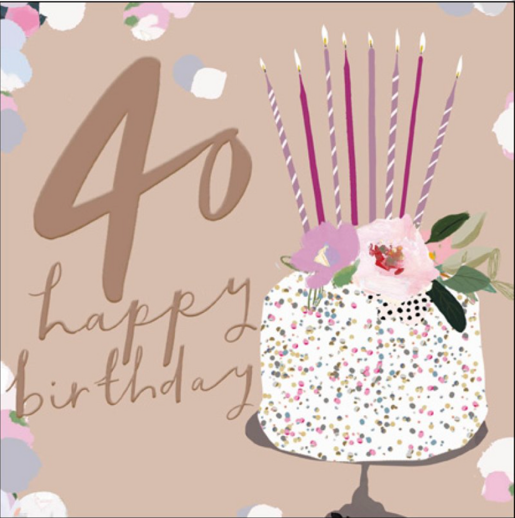 40th Birthday cake card - Daisy Park