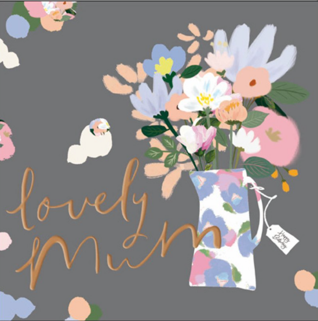 Mum vase of flowers birthday card - Daisy Park