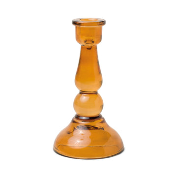 Amber tall glass taper holder - Daisy Park