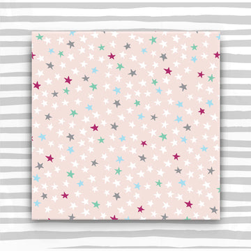 Stars on baby pink gift wrap - Daisy Park