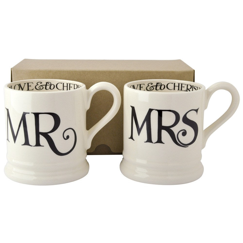 Emma Bridgewater Black Toast Mr & Mrs 2 1/2 Mugs - Daisy Park