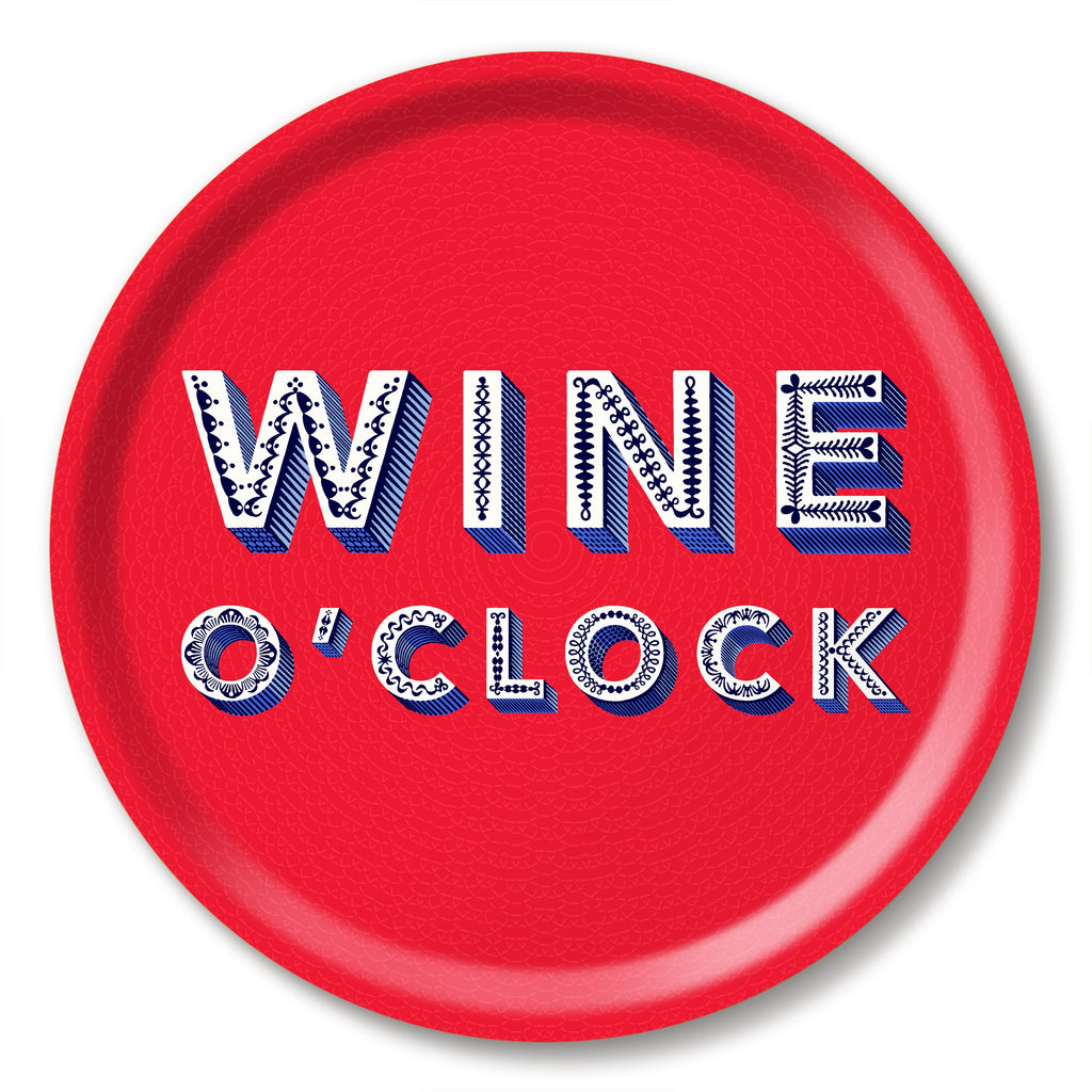 Asta Barrington Wine O'Clock 31cm Round Tray - Daisy Park