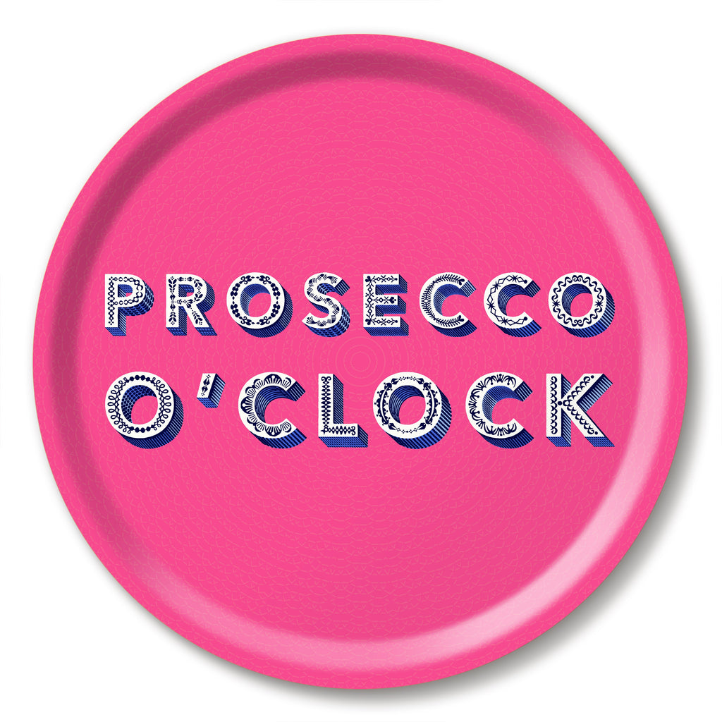 Asta Barrington Prosecco O'Clock 31cm Round Tray - Daisy Park