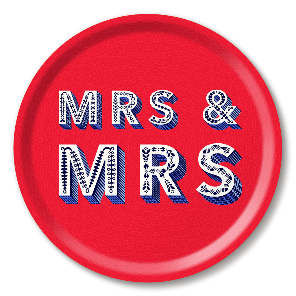 Asta Barrington Mrs & Mrs red 31cm Round Tray - Daisy Park