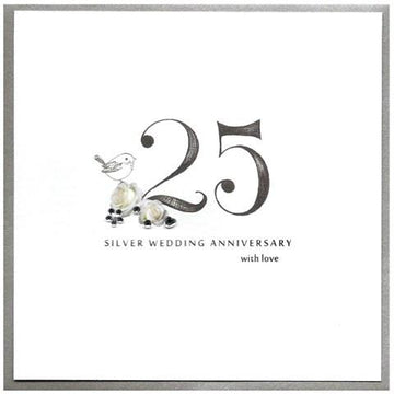 Silver wedding anniversary card - Daisy Park