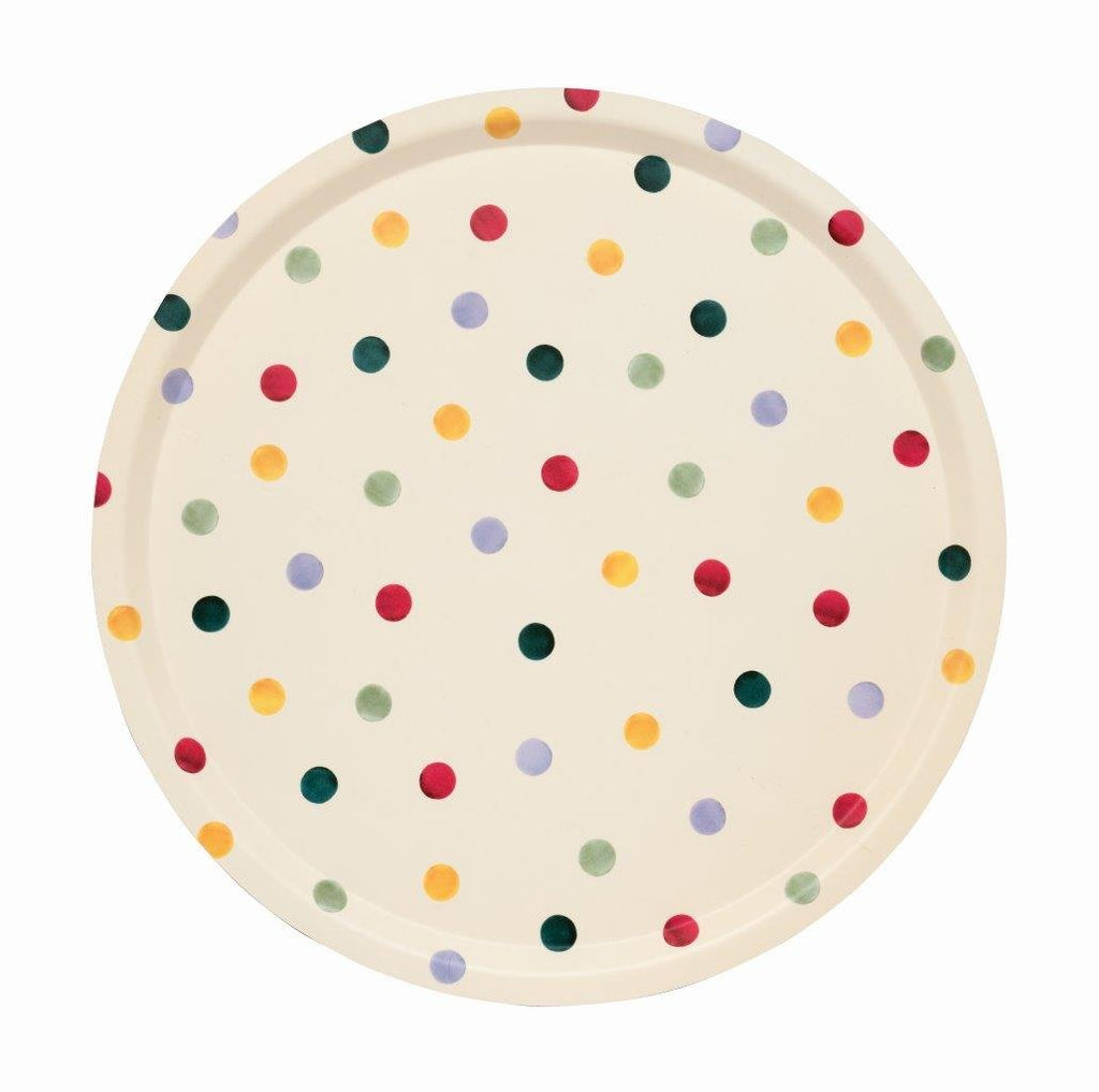 Emma Bridgewater Polka dot birch round tray - Daisy Park