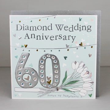 60th Diamond wedding anniversary card - Daisy Park