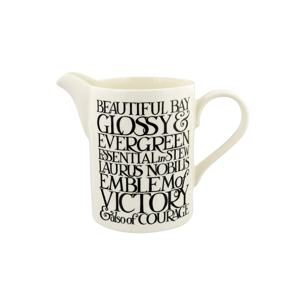 Emma Bridgewater Black Toast Beautiful Bay Medium Straight Jug - Daisy Park