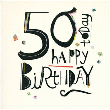 Happy 50th Birthday Card - Daisy Park