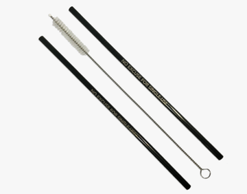 eCoffee Reusable Stainless Steel Black metal straw set - Daisy Park