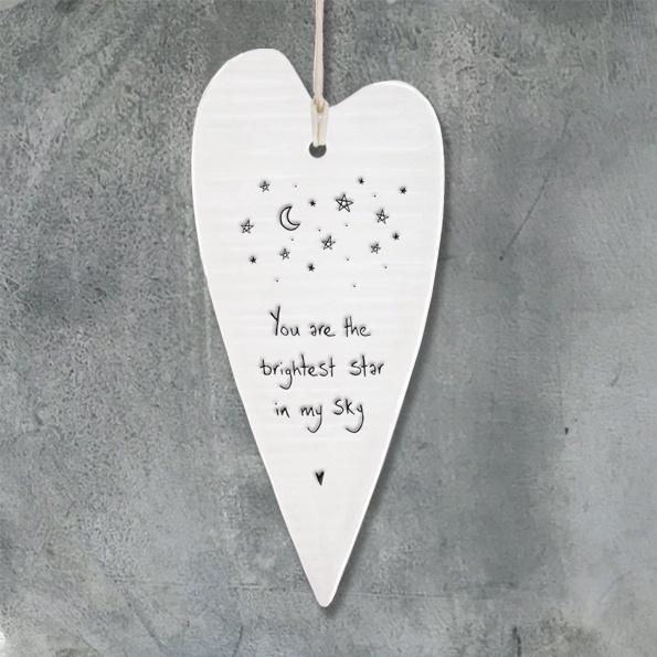Wobbly Long Heart - 'You are the brightest star...' - Daisy Park