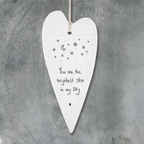 Wobbly Long Heart - 'You are the brightest star...' - Daisy Park