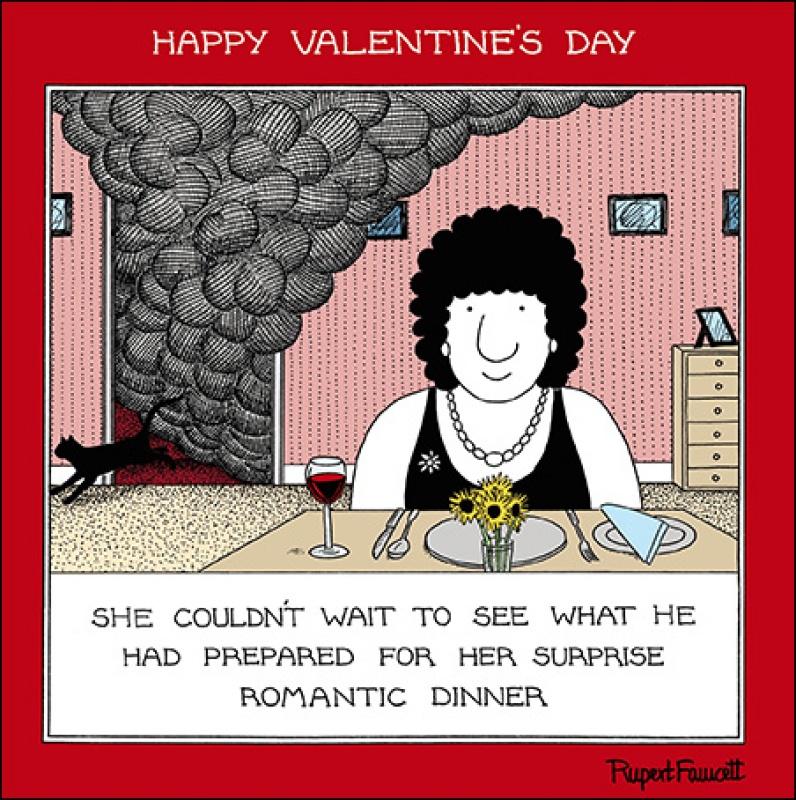 Fred Romantic dinner Valentines card - Daisy Park