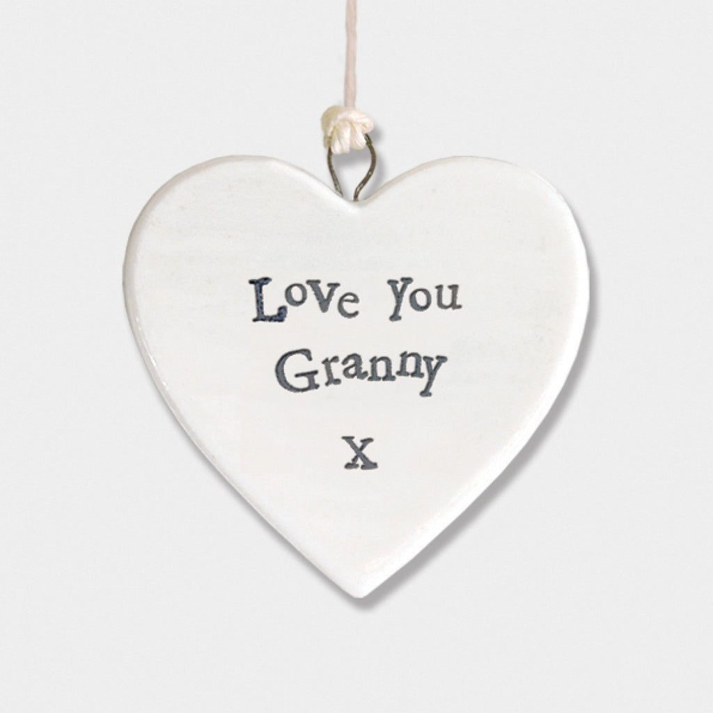 East of India  porcelain heart Love You Granny - Daisy Park