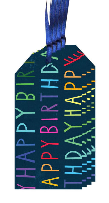 Navy Happy Birthday Multipack Tags (4) - Daisy Park