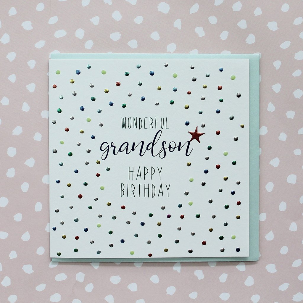 Wonderful Grandson birthday card - Daisy Park