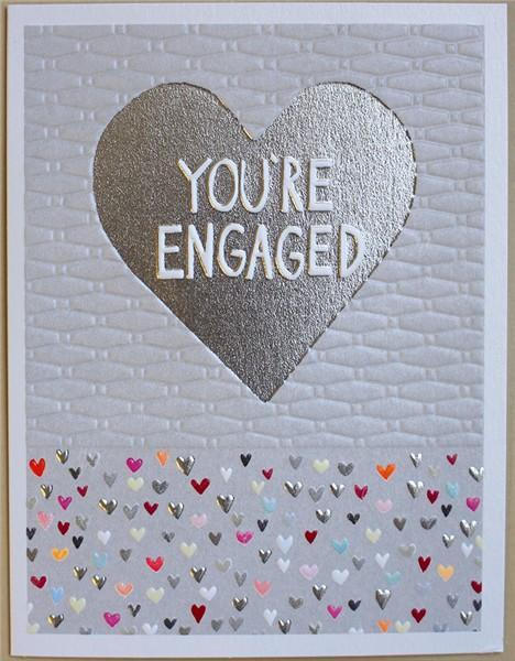 You're engaged silver heart card - Daisy Park