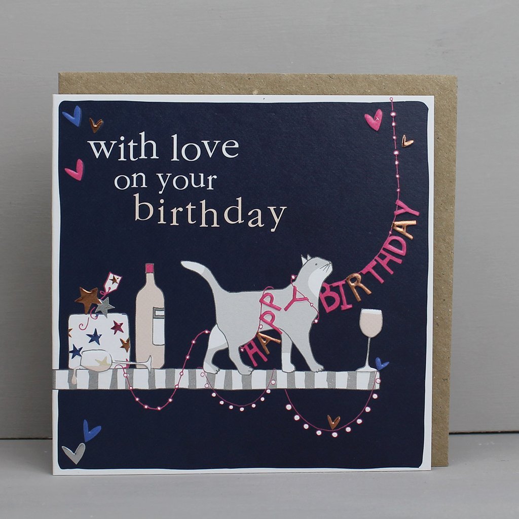 With love on your birthday party cat - Daisy Park