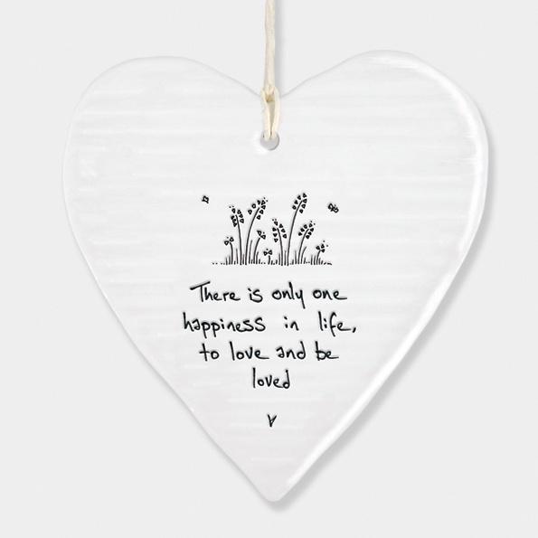 East of India Porcelain Round Heart - One Happiness - Daisy Park