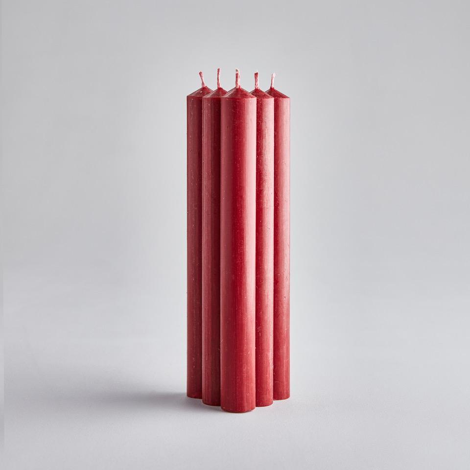 St Eval 8" Red dinner candles gift pack - Daisy Park