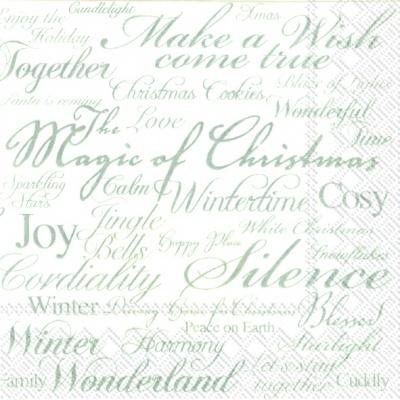 Magic of Christmas White Silver Lunch Napkins - Daisy Park