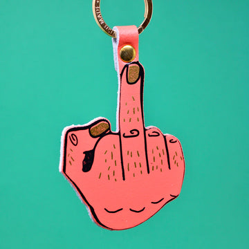 Flip the bird leather key fob - Daisy Park