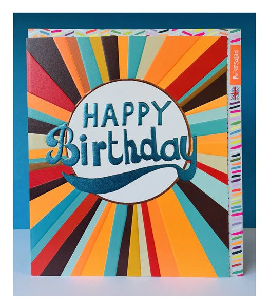 Happy Birthday stripe card - Daisy Park