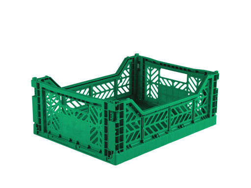 Midi folding crate dark green - Daisy Park
