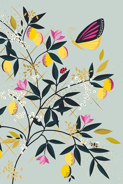 Artfile 10 Notecards - Butterfly & Lemons - Daisy Park