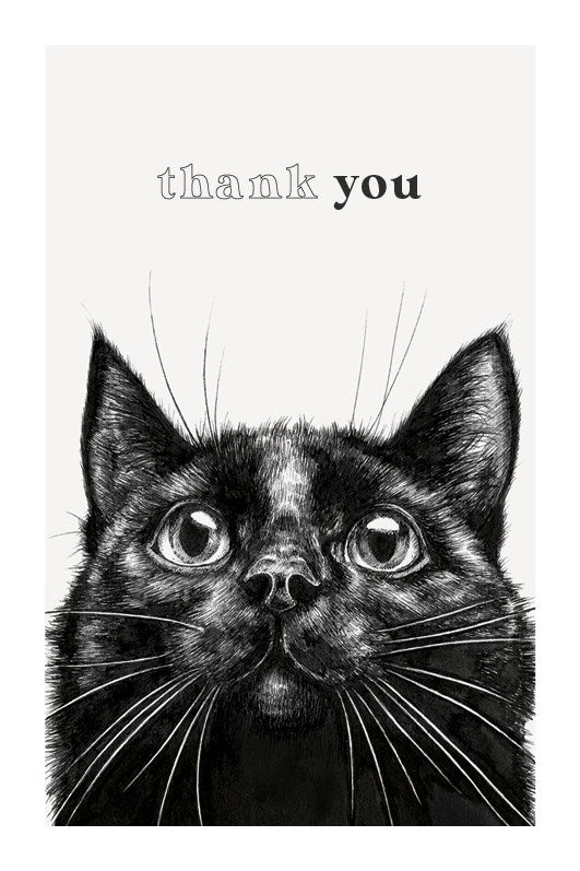 Artfile 10 Notecards - Black cat thank you cards - Daisy Park
