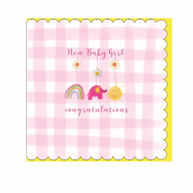 New baby girl scalloped daisy card - Daisy Park