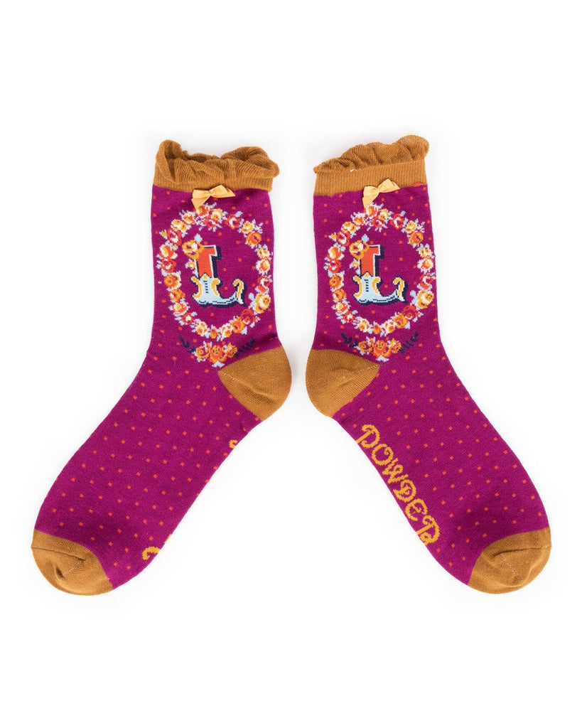 A-Z bamboo ankle socks - Daisy Park