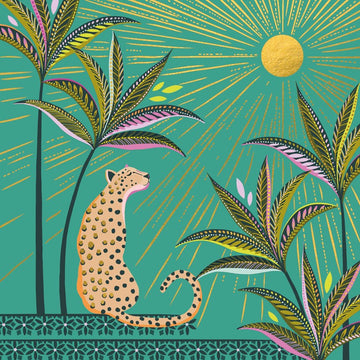 Leopard Gold foiled sun Birthday Card - Daisy Park