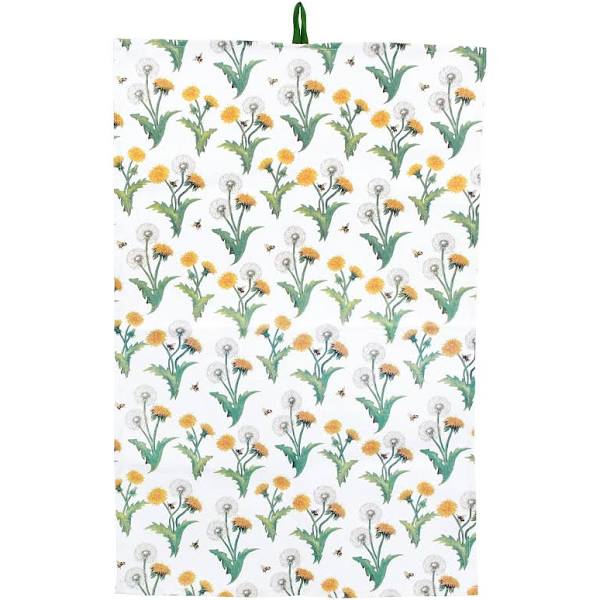 Dandelion and bee cotton tea towel - Daisy Park
