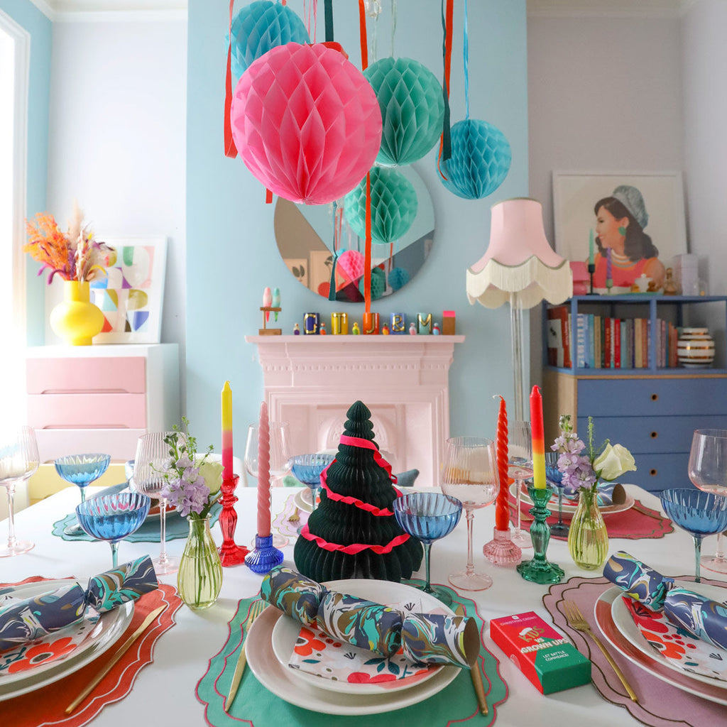 Pink Marble 3 tone ombre wax dinner candles - Daisy Park